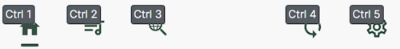 Navigation bar showing F1 through to F5 for accessing the various application panes